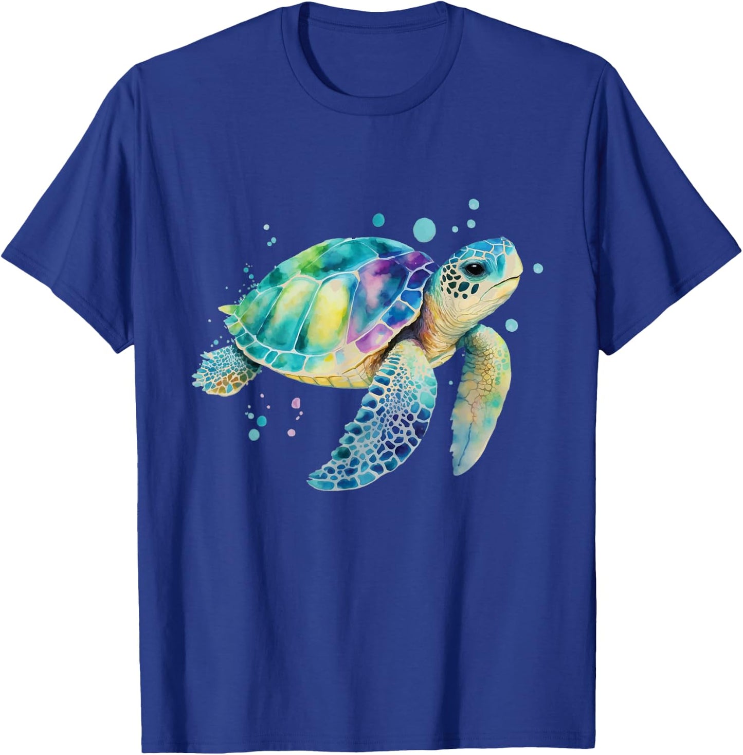 Turtle Splash Artwork - Beach Ocean Wildlife Animal Lover T-Shirt - T-Shirt | Royal