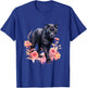 Black Panther Cat Pastel Flowers Safari Watercolor Men Women Kids T-Shirt - T-Shirt | Royal