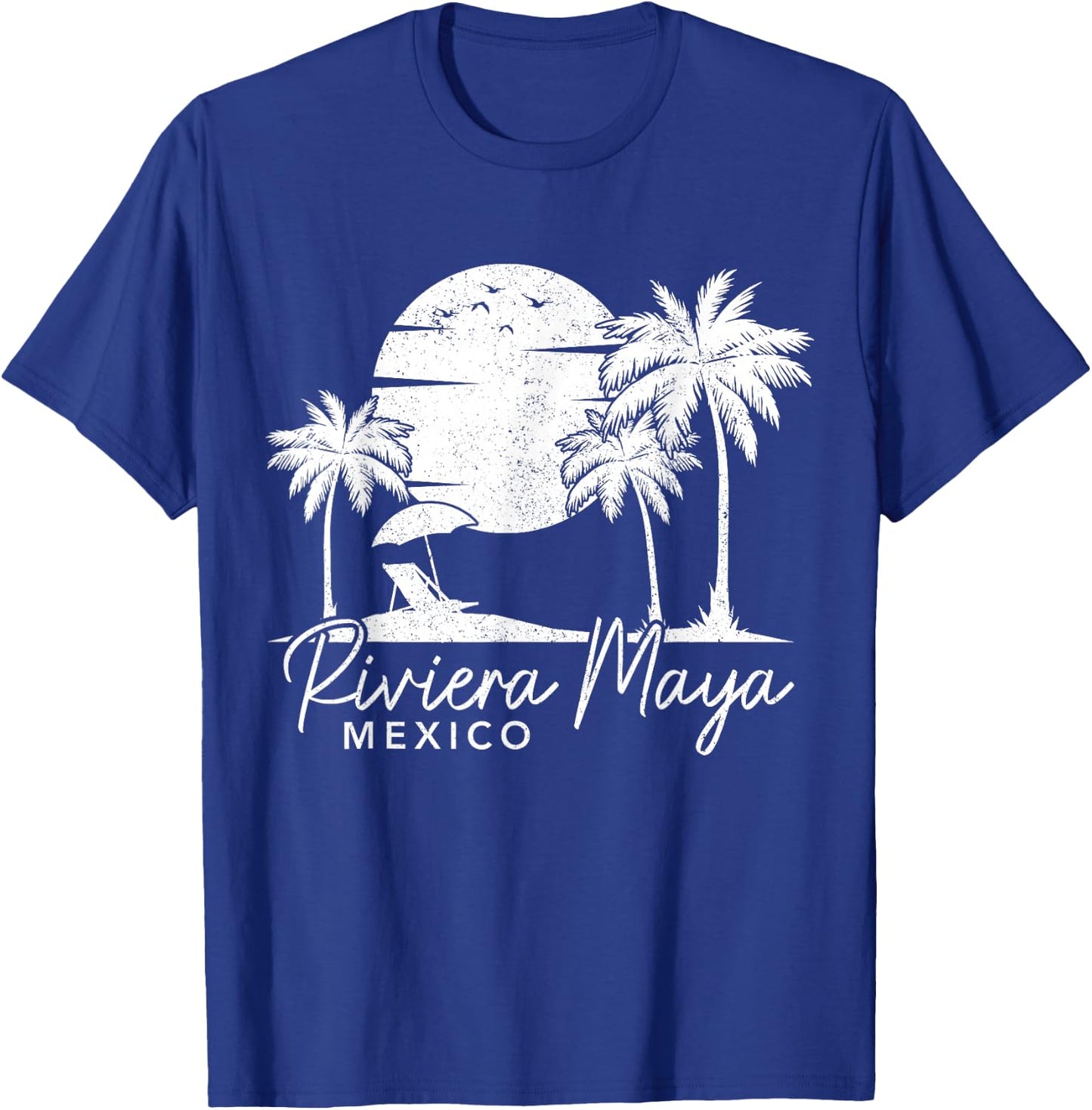 Riviera Maya Mexico Vintage Sunset Surfer Retro T-Shirt - T-Shirt | Royal