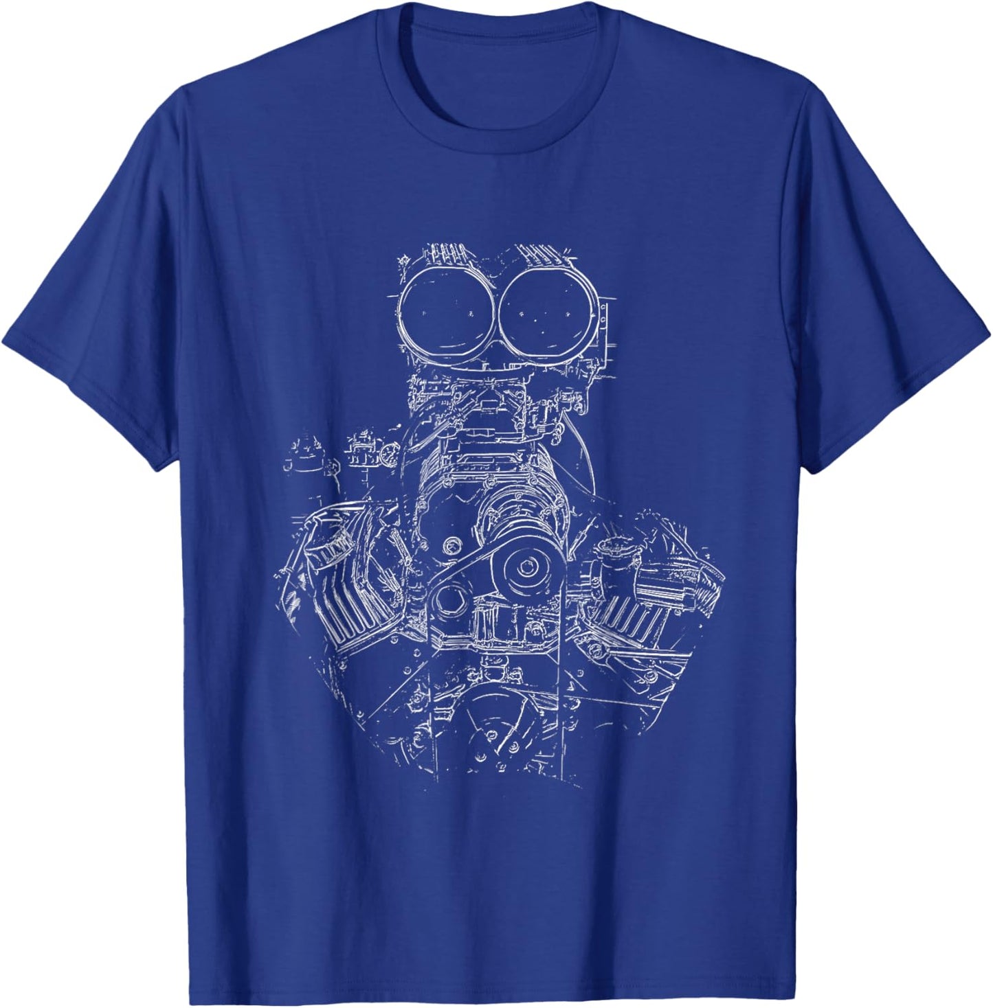 Vintage Hot Rod Engine T-Shirt - T-Shirt | Royal
