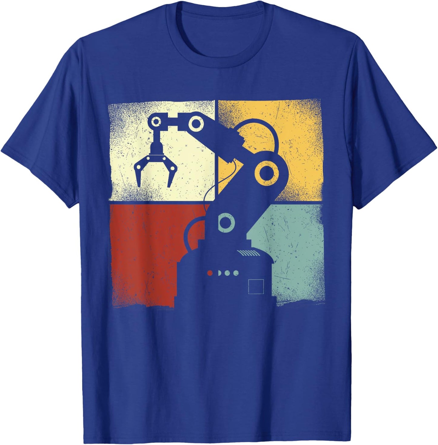 Robot Robotics Engineer Retro Vintage T-Shirt - T-Shirt | Royal