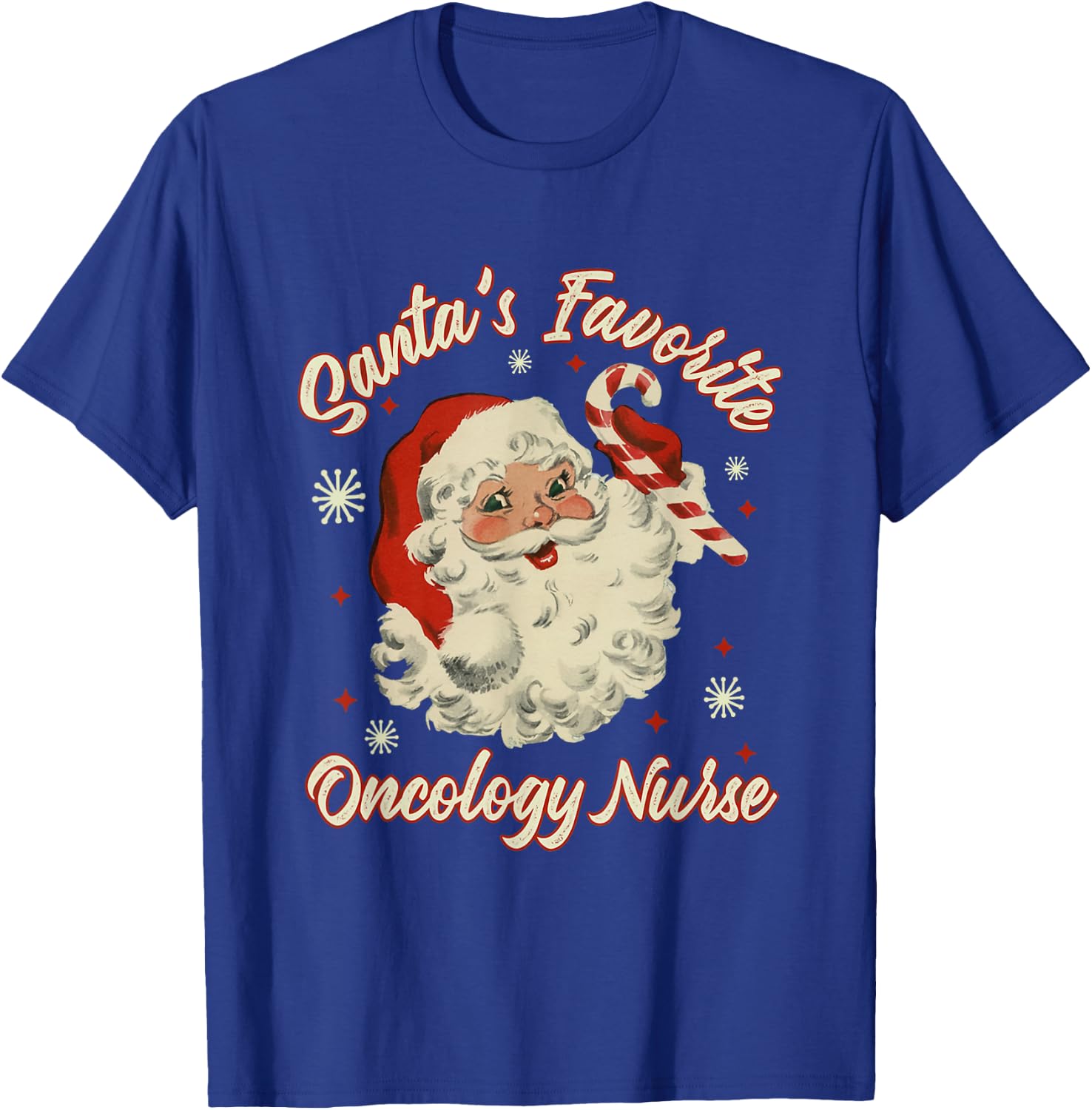 Santa's Favorite Oncology Nurse Vintage Christmas Chemo T-Shirt - T-Shirt | Royal