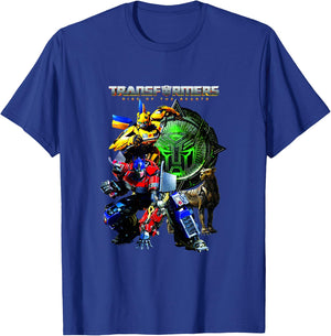 Transformers: Rise of The Beasts Heroes Vintage Group Shot T-Shirt - T-Shirt | Royal