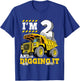 Two 2th Birthday Cool Construction Truck 2yr Boy 2 Years Old T-Shirt - T-Shirt | Royal