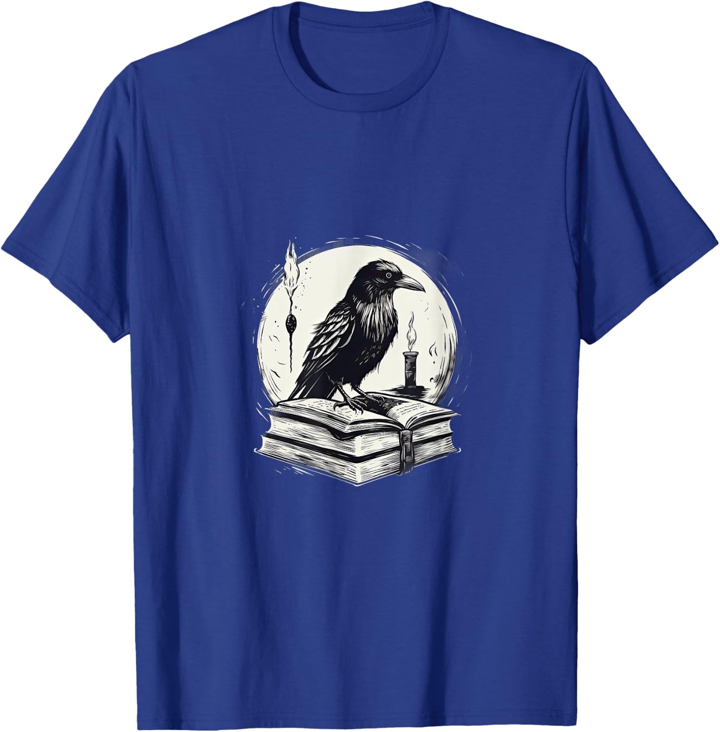 Raven Reading Book Occult Crow T-Shirt - T-Shirt | Royal