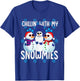 Christmas Chillin' With My Snowmies Snowman Xmas T-Shirt - T-Shirt | Royal