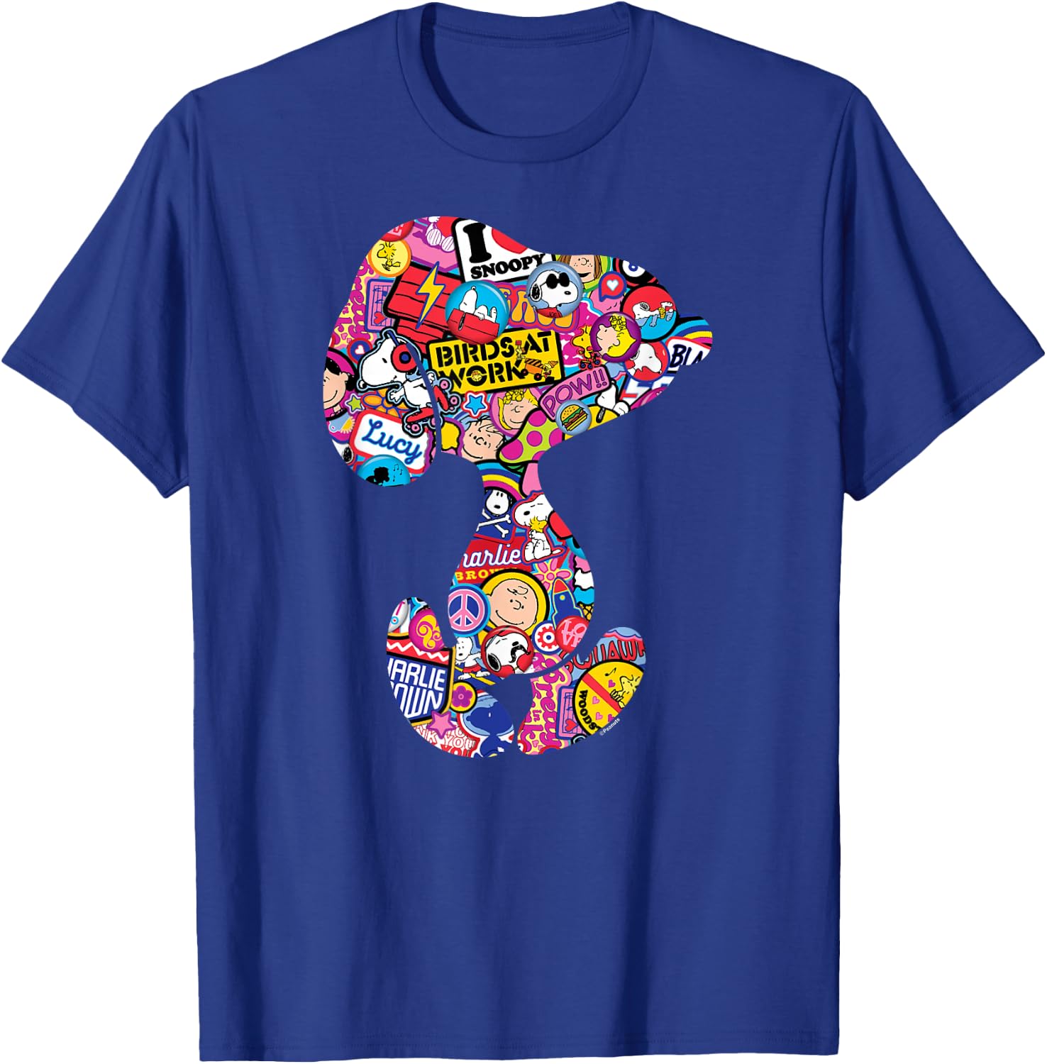 Peanuts - Snoopy Silhoutte Pattern T-Shirt - T-Shirt | Royal
