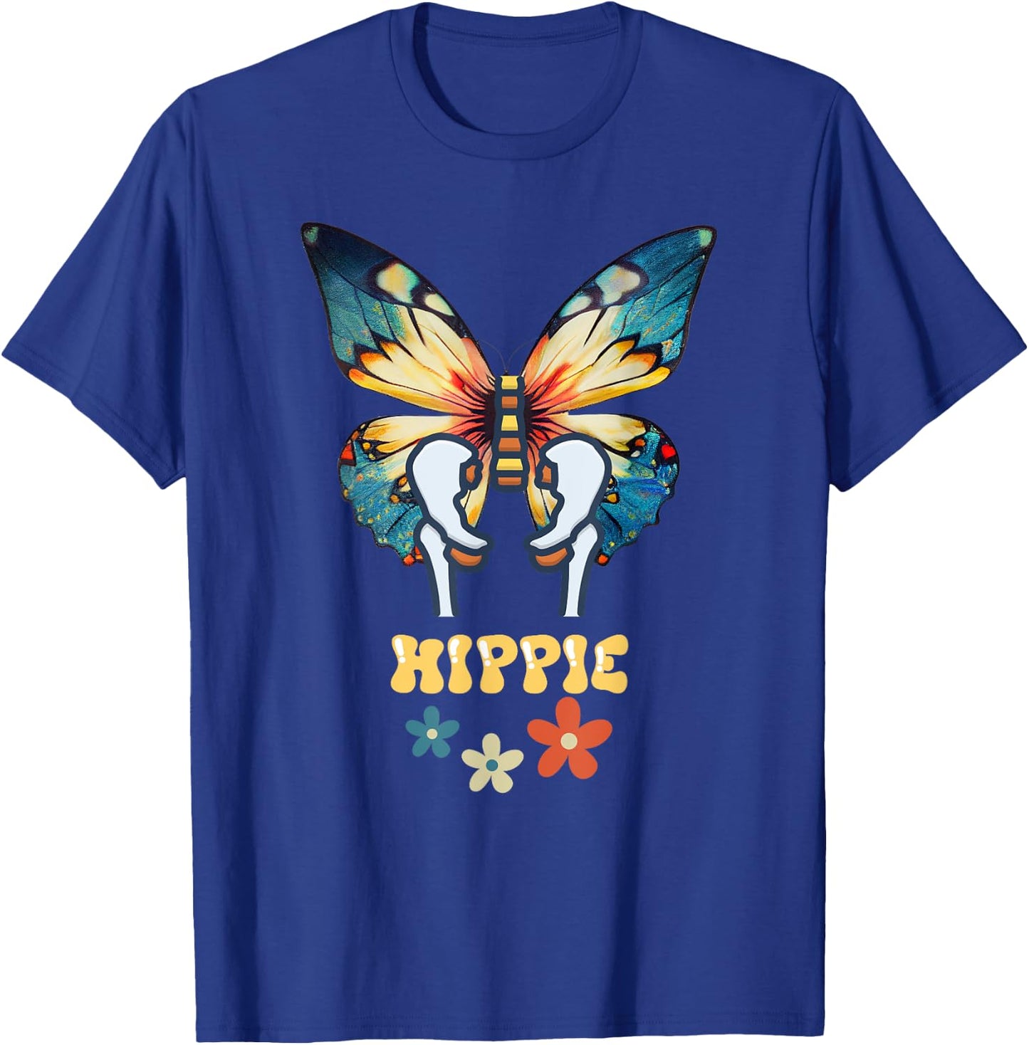 Hip Joint Replacement Hippie Butterfly Retro 60s 70s Women T-Shirt - T-Shirt | Royal