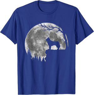 Siberian Husky Moon Silhouette Funny Lazy Halloween Costume T-Shirt - T-Shirt | Royal