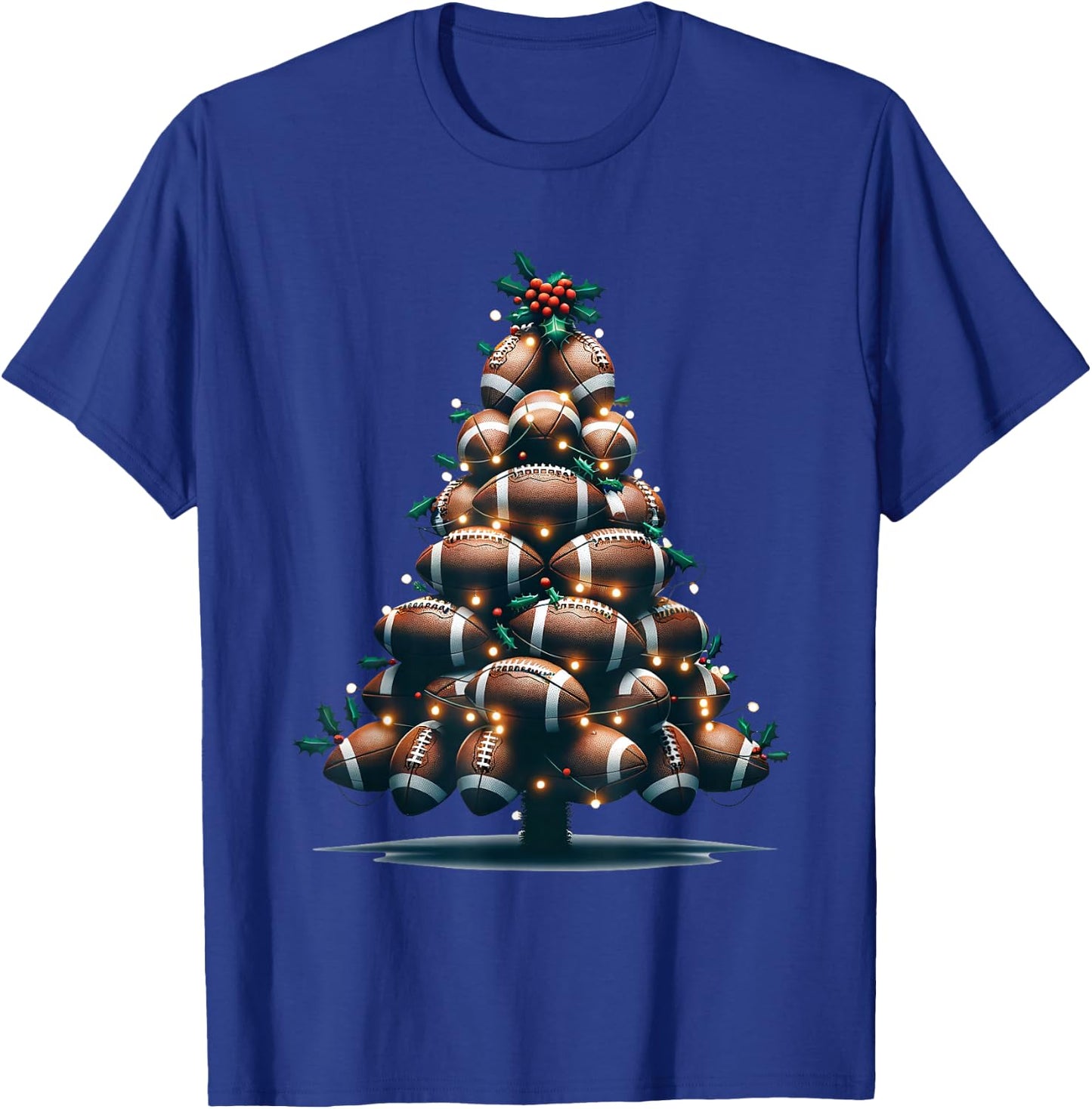 Football Christmas Tree For Sports Lovers Player T-Shirt - T-Shirt | Royal