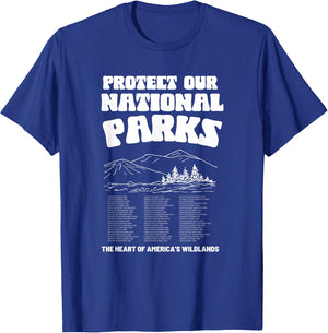 Vintage Granola Girl Aesthetic Protect Our National Parks T-Shirt - T-Shirt | Royal