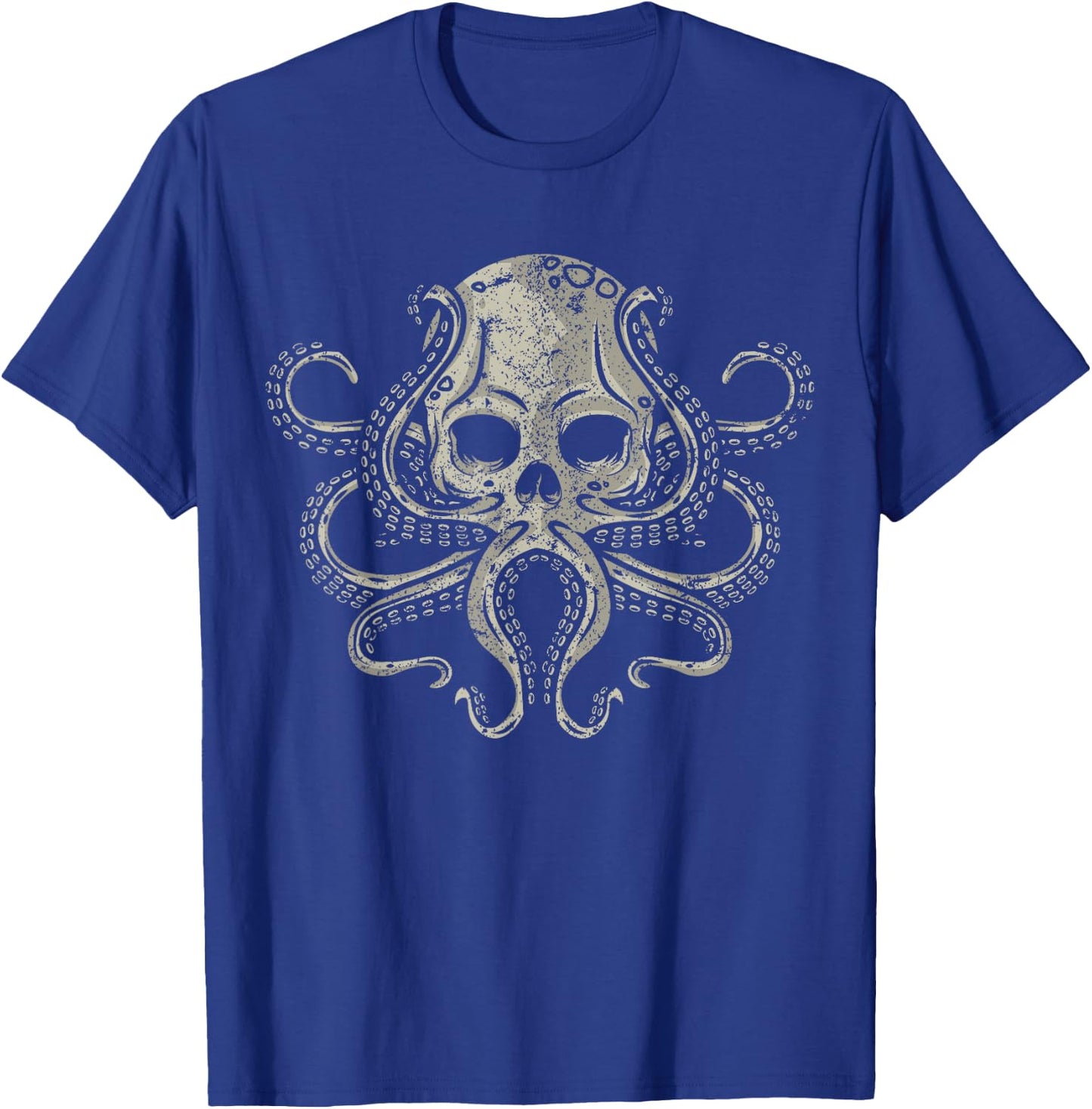 Creepy Octopus Skull Sea Monster Kraken Scuba Diver Goth T-Shirt - T-Shirt | Royal