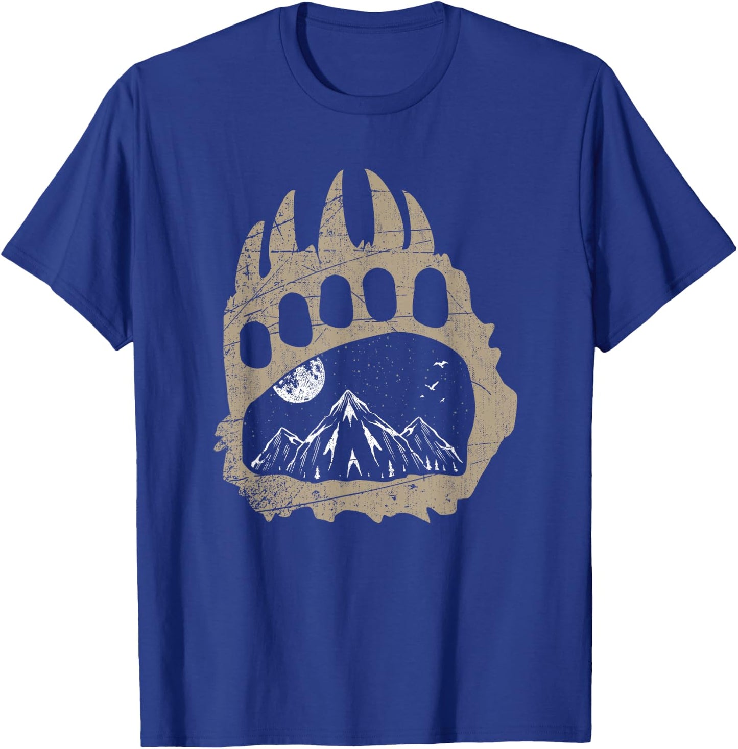 Hiker Mountains Animal Bear Hiking Outdoor Nature Forest T-Shirt - T-Shirt | Royal