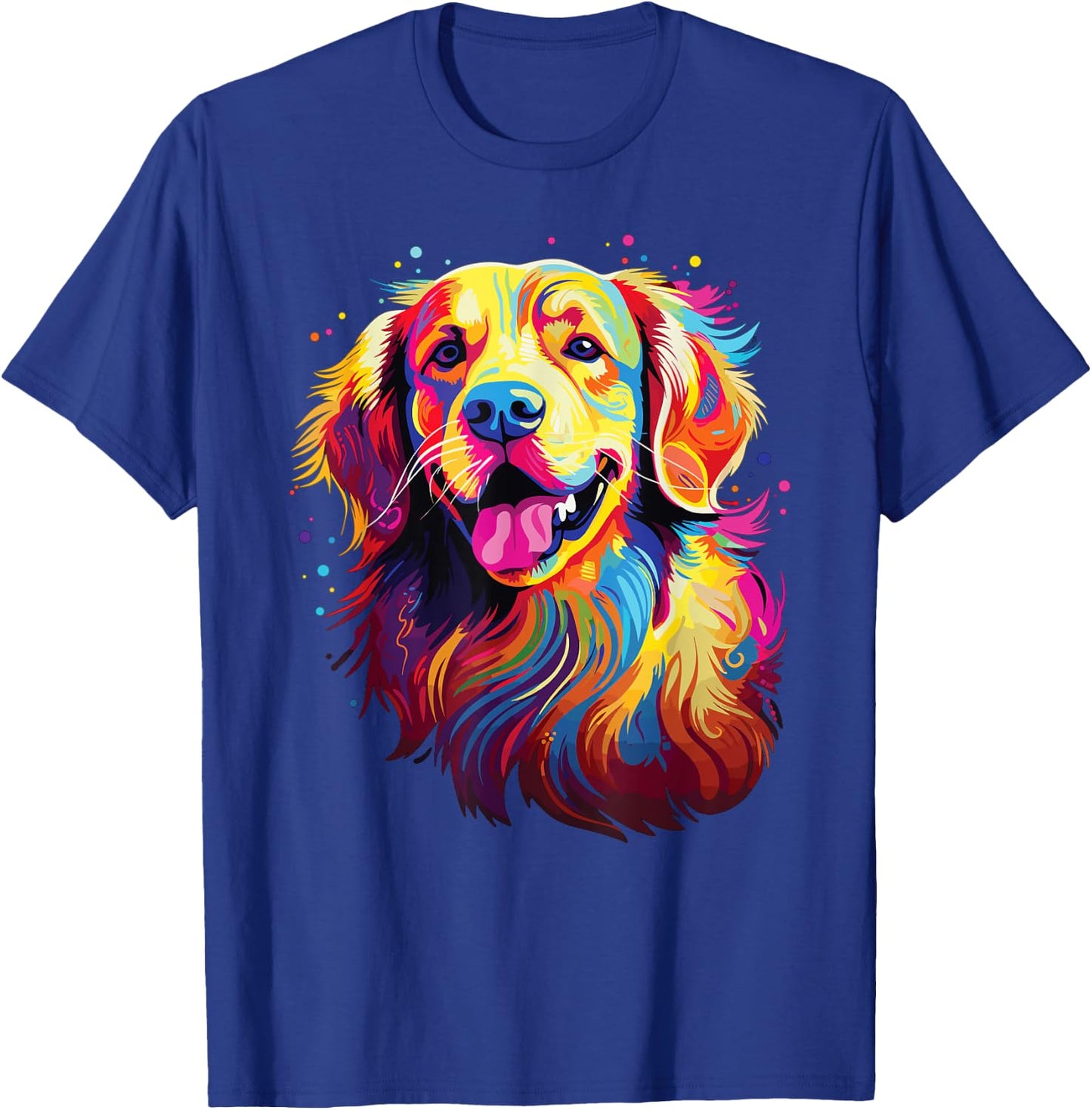 Watercolor Colorful Golden Retriever Dog T-Shirt - T-Shirt | Royal