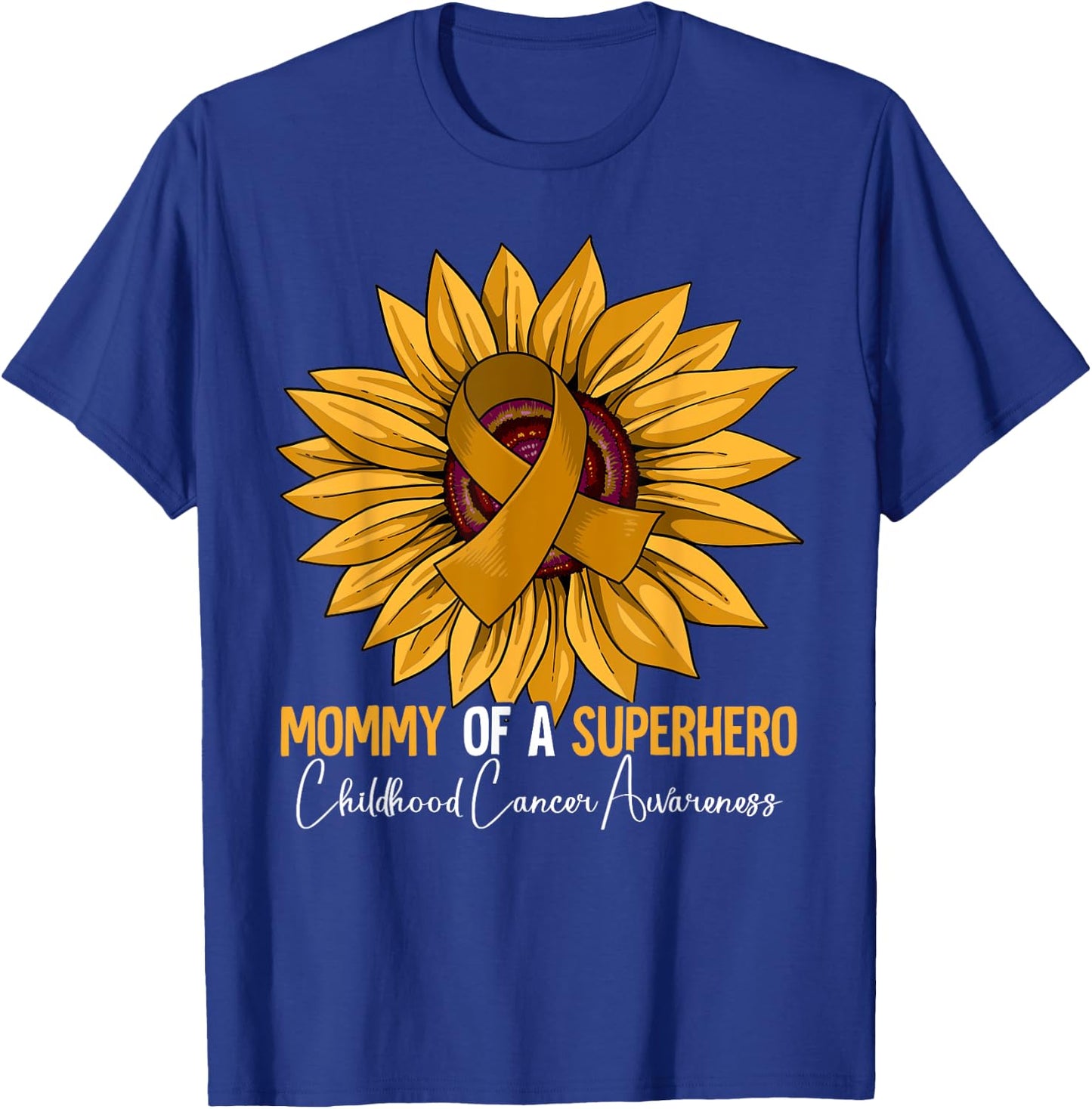 Mom Mother Childhood Cancer Awareness T-Shirt - T-Shirt | Royal