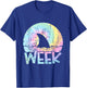 Retro Shark Fin Week 2025 Shark Lover Ocean Wildlife Tie Dye T-Shirt - T-Shirt | Royal