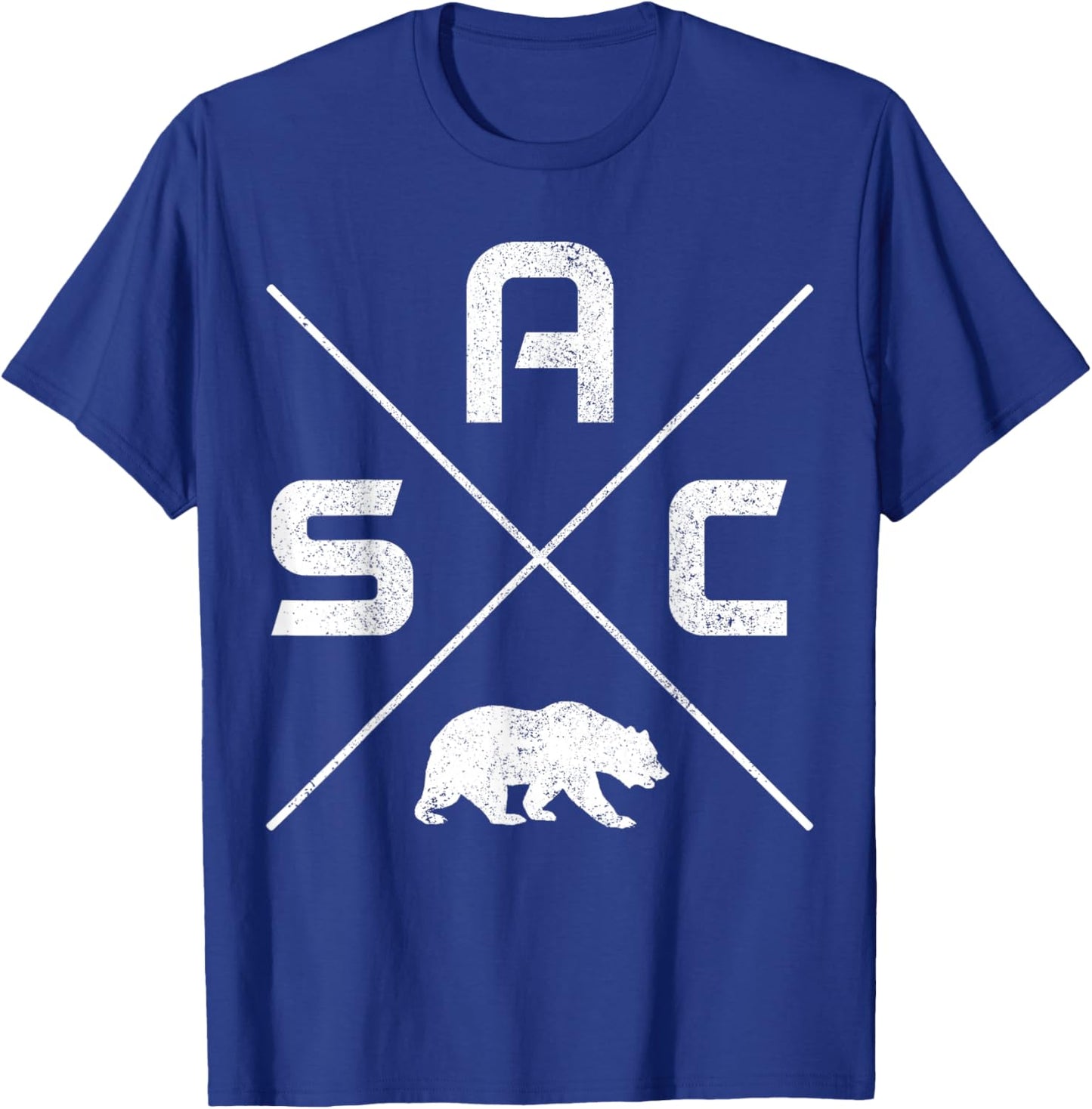 Sacramento California SAC Pride Bear Vintage T-Shirt - T-Shirt | Royal