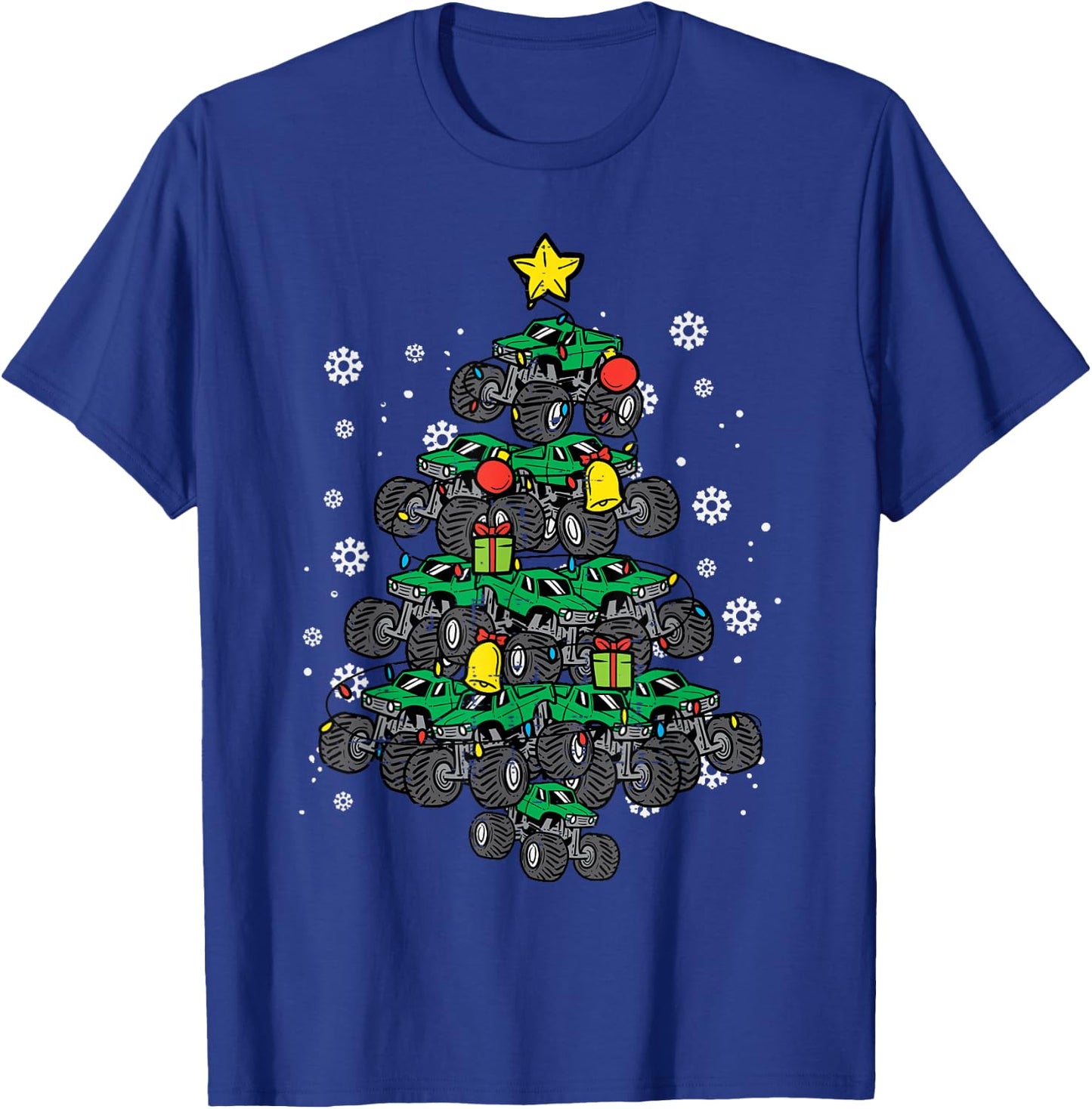 Monster Truck Christmas Tree Xmas Boys Toddler Kids T-Shirt - T-Shirt | Royal