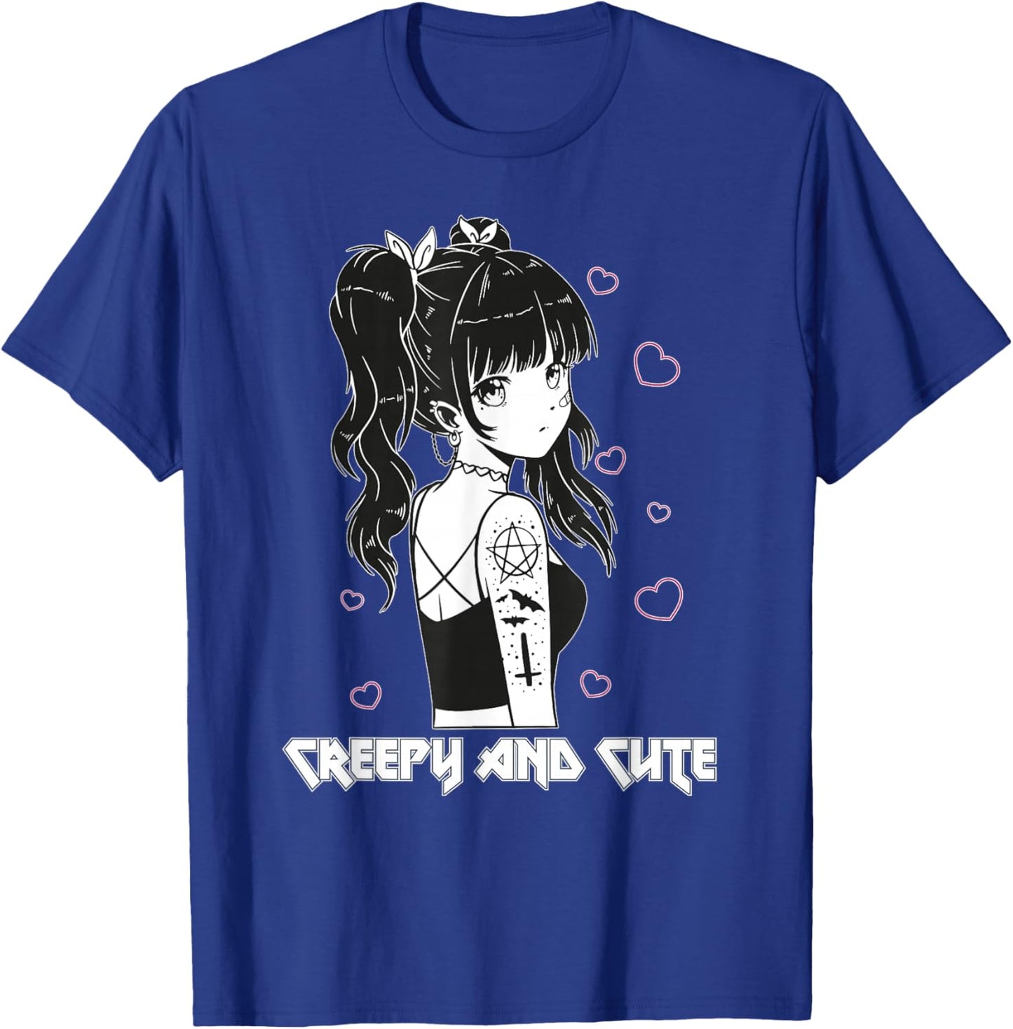 Creepy And Cute Emo Goth Girl Japanese Anime T-Shirt - T-Shirt | Royal