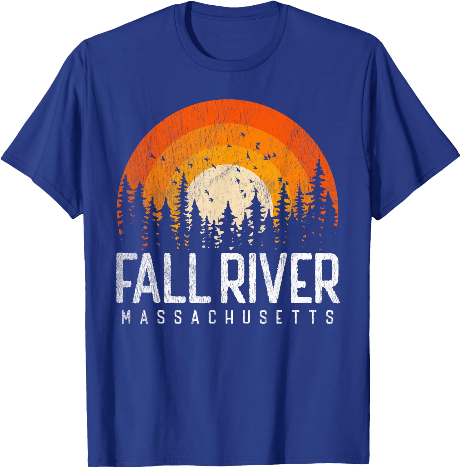 Fall River Massachusetts MA Shirt Vintage 80s 90s Retro Gift T-Shirt - T-Shirt | Royal