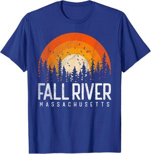 Fall River Massachusetts MA Shirt Vintage 80s 90s Retro Gift T-Shirt - T-Shirt | Royal