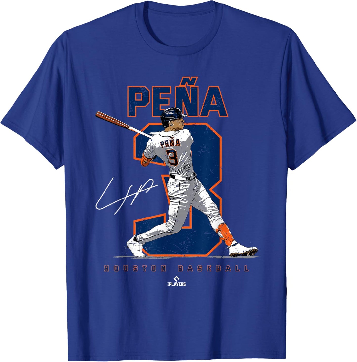 Number and Portrait Jeremy Pena Houston MLBPA T-Shirt - T-Shirt | Royal