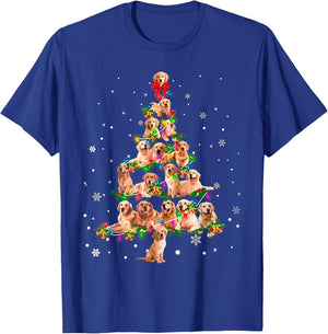 Cute Golden Retriever Dog Christmas Tree Gift Decor Xmas Men Women Kids T-Shirt - T-Shirt | Royal