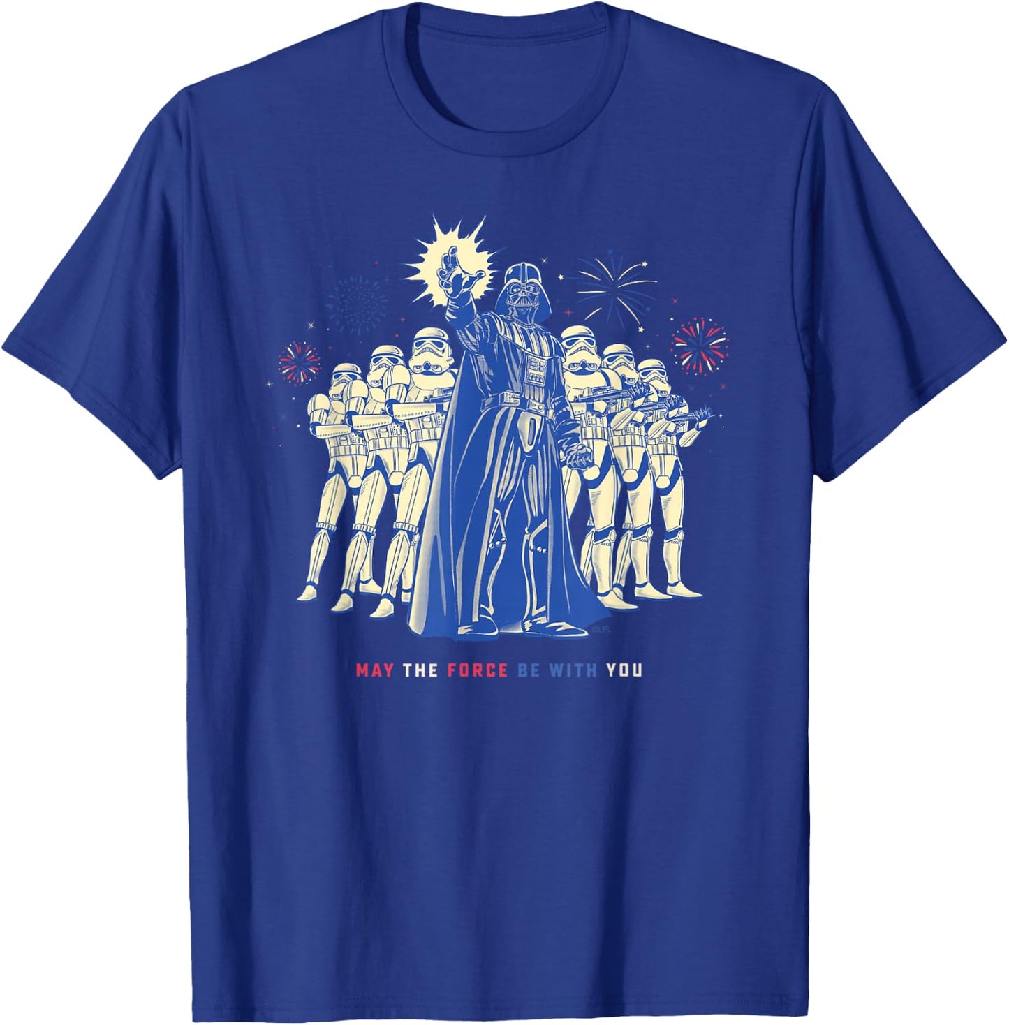 Star Wars Darth Vader Fourth of July May the Force Fireworks T-Shirt - T-Shirt | Royal