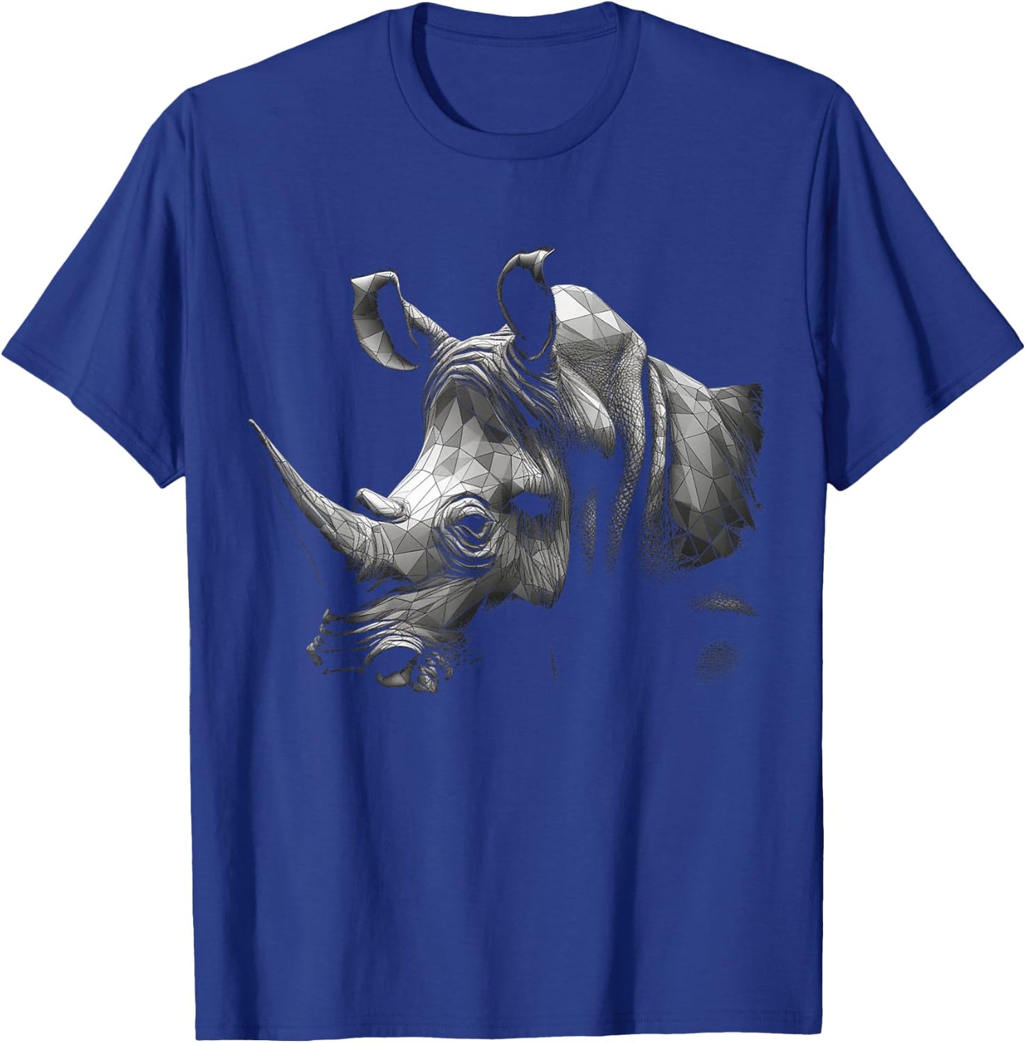 Rhino Lover Artwork | Polygon Animal Motif Rhino T-Shirt - T-Shirt | Royal