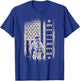 Retired Firefighter Fireman Axe American Flag T-Shirt - T-Shirt | Royal