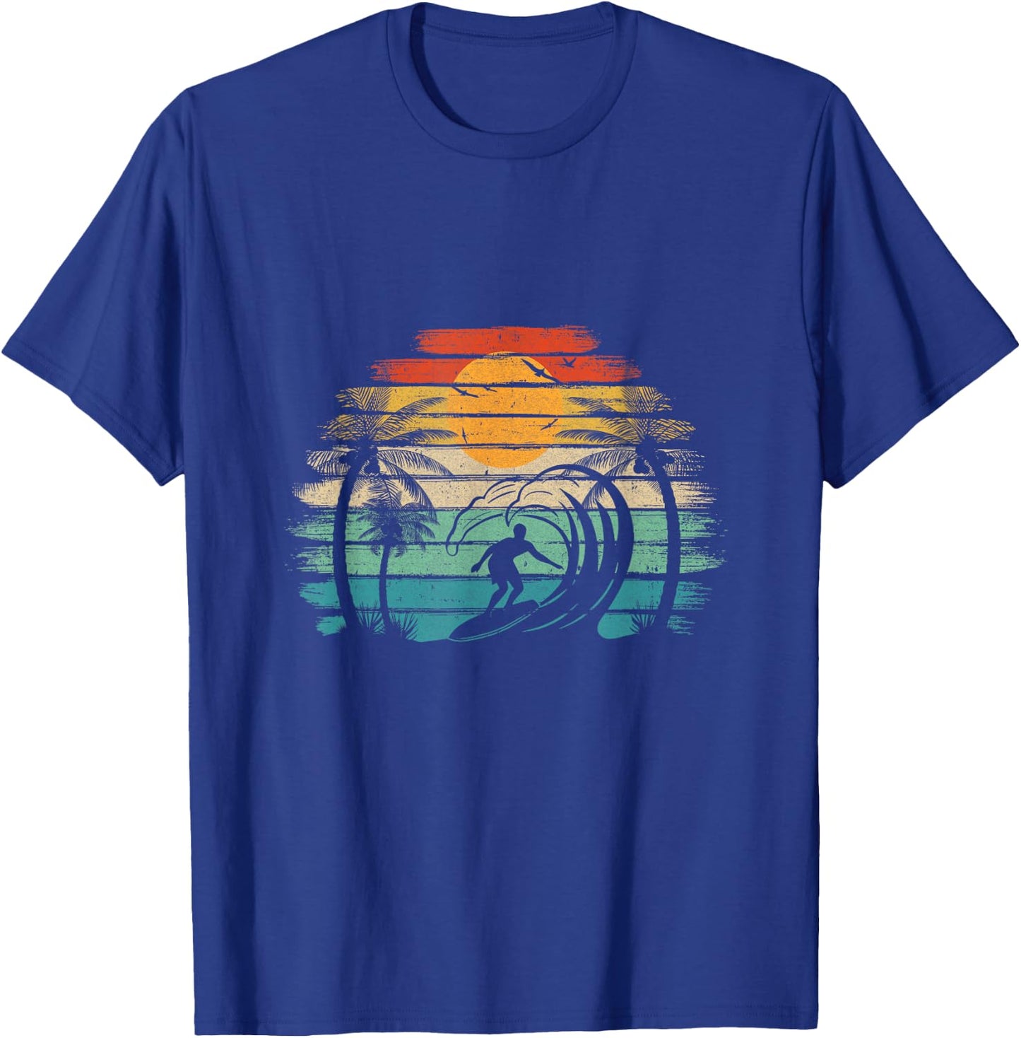 Retro Vintage Surfboard Surfing Surfboarder Wave Surfer T-Shirt - T-Shirt | Royal