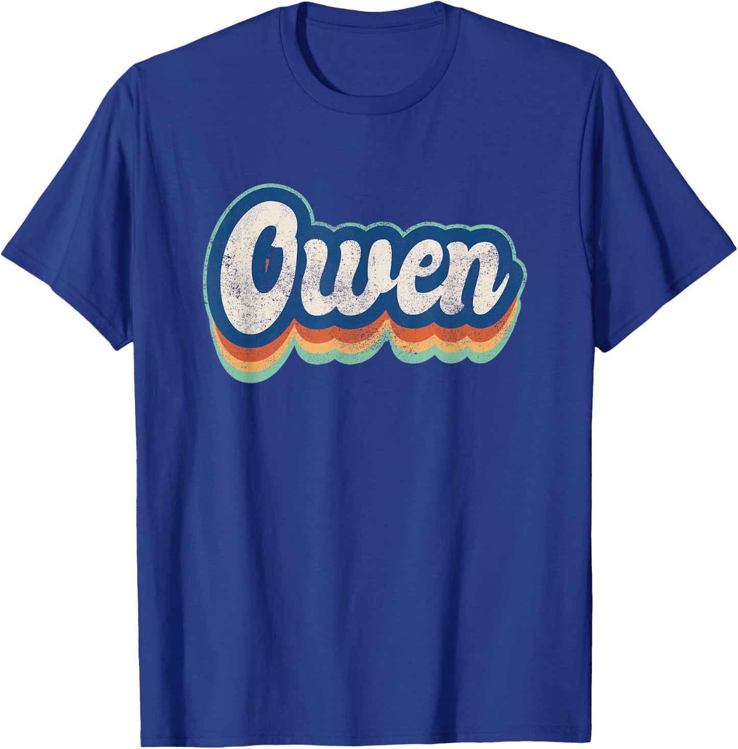 Owen First Name Boy Vintage Style 70s 80s Personalized T-Shirt - T-Shirt | Royal