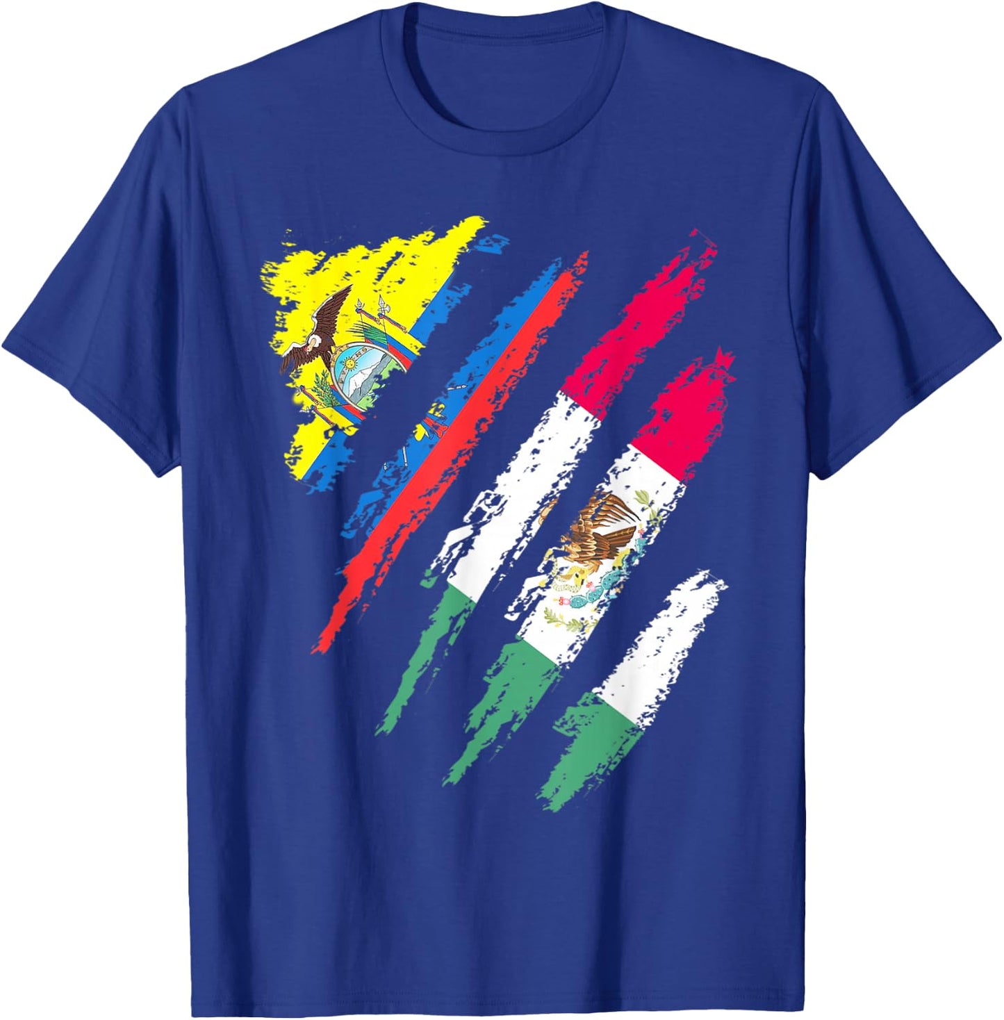 Ecuador Flag Mexico Grown Patriot Country Stripes T-Shirt - T-Shirt | Royal