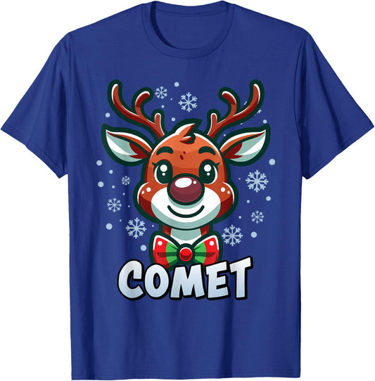Santa’s Reindeer Comet Xmas Group Costume T-Shirt - T-Shirt | Royal