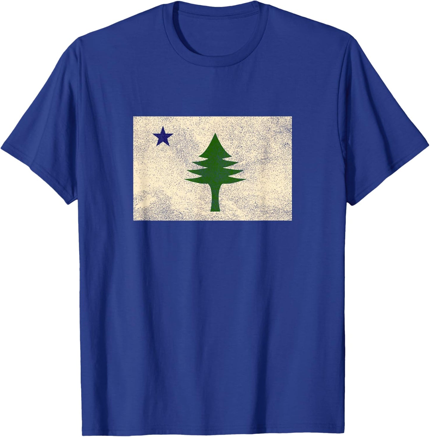 Maine Flag Dirigo - & 1901 Maine State Flag T-Shirt - T-Shirt | Royal