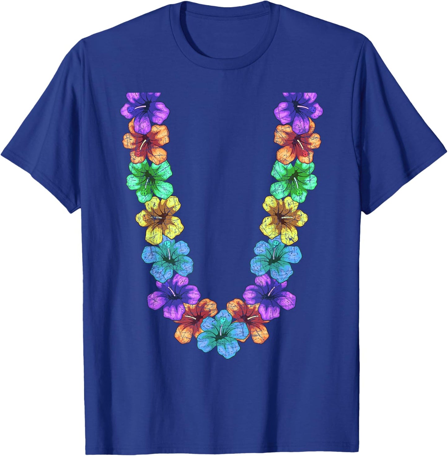 Colorful Flower Chain Tropical Summer Vacation Hawaii Lei T-Shirt - T-Shirt | Royal