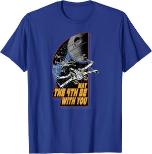Star Wars Day May the 4th Be With You Vintage Space Battle T-Shirt - T-Shirt | Royal
