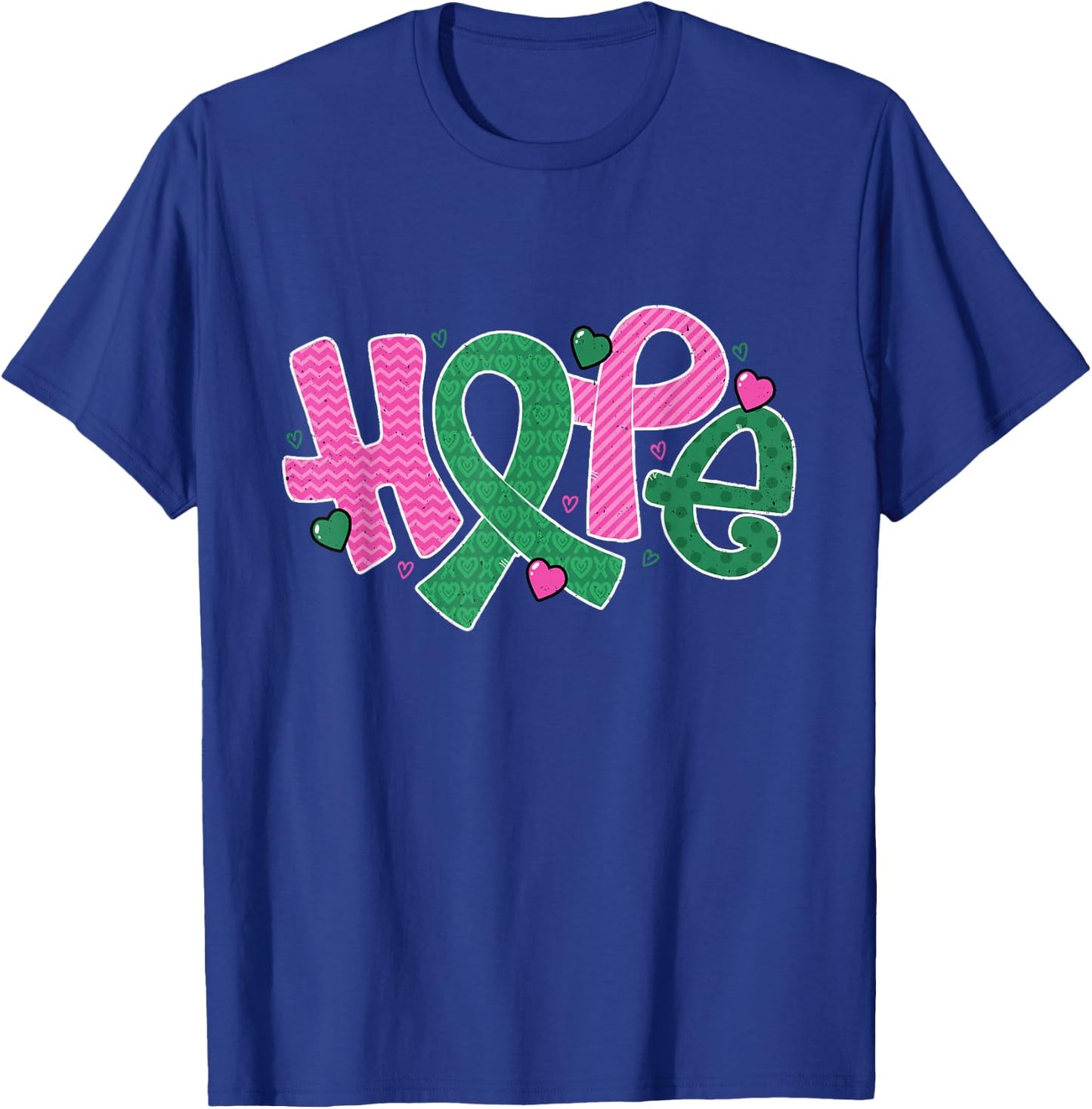 Liver and Breast Cancer Hope October Cancer Awareness Month T-Shirt - T-Shirt | Royal