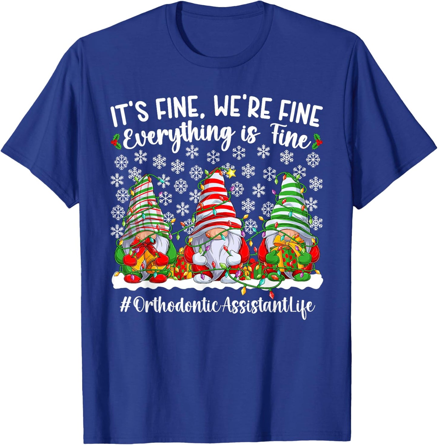 Funny Orthodontic Assistant Christmas Orthodontics Xmas T-Shirt - T-Shirt | Royal