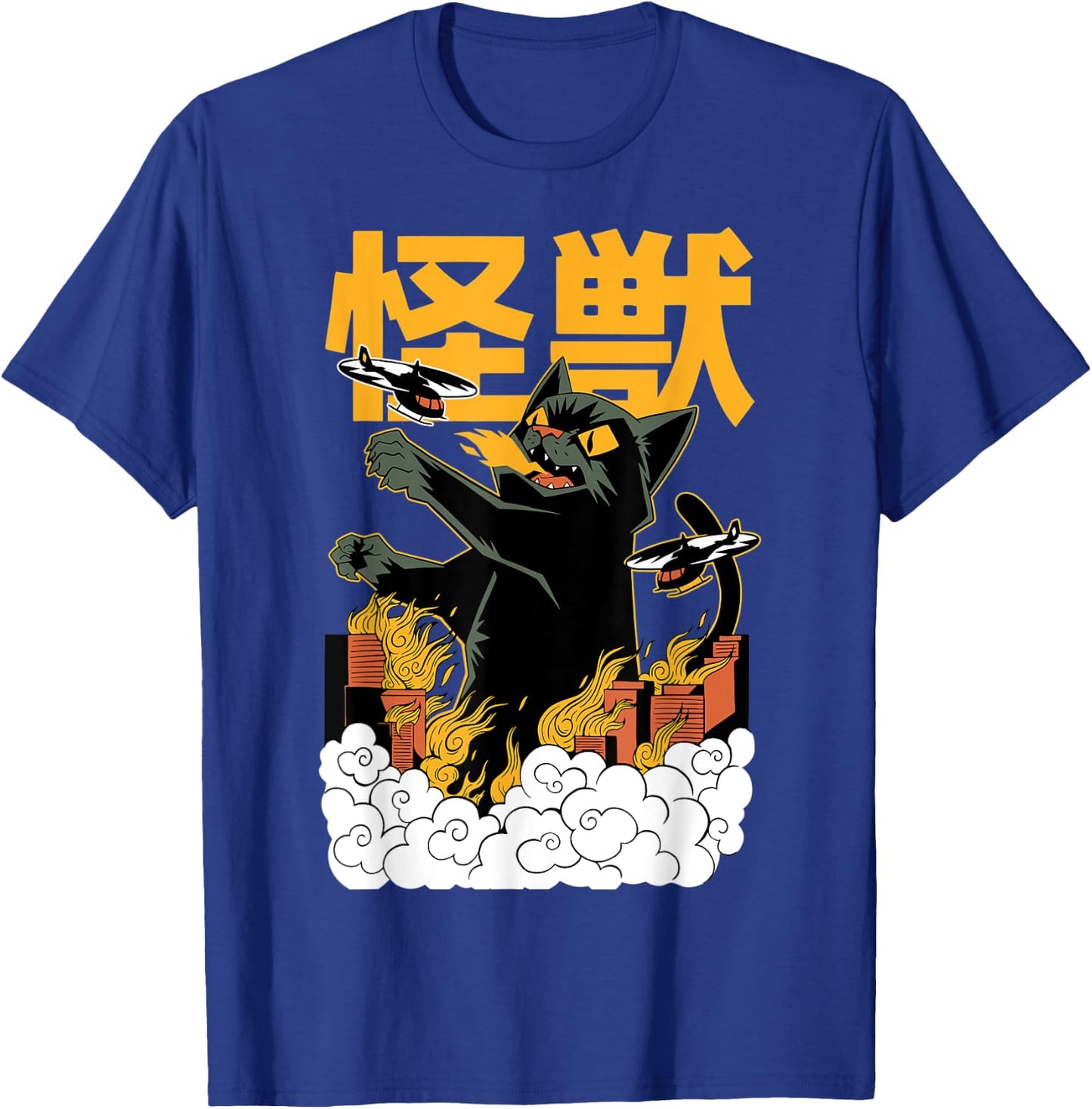 Catzilla Cat Kitten Lover Kaiju Film Parody Japanese Graphic Women Kids T-Shirt - T-Shirt | Royal