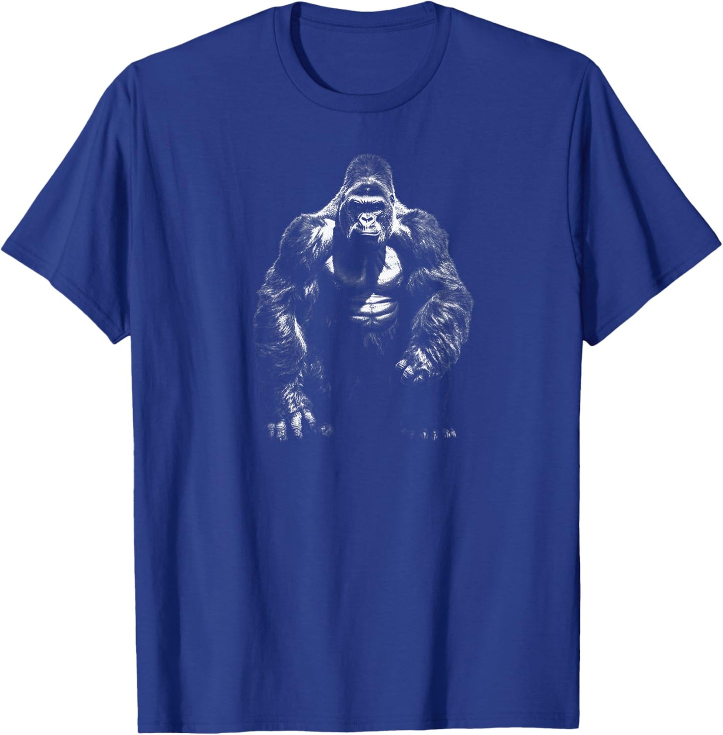 Gorilla Face Angry Growling Scary Silverback Gorilla T-Shirt - T-Shirt | Royal