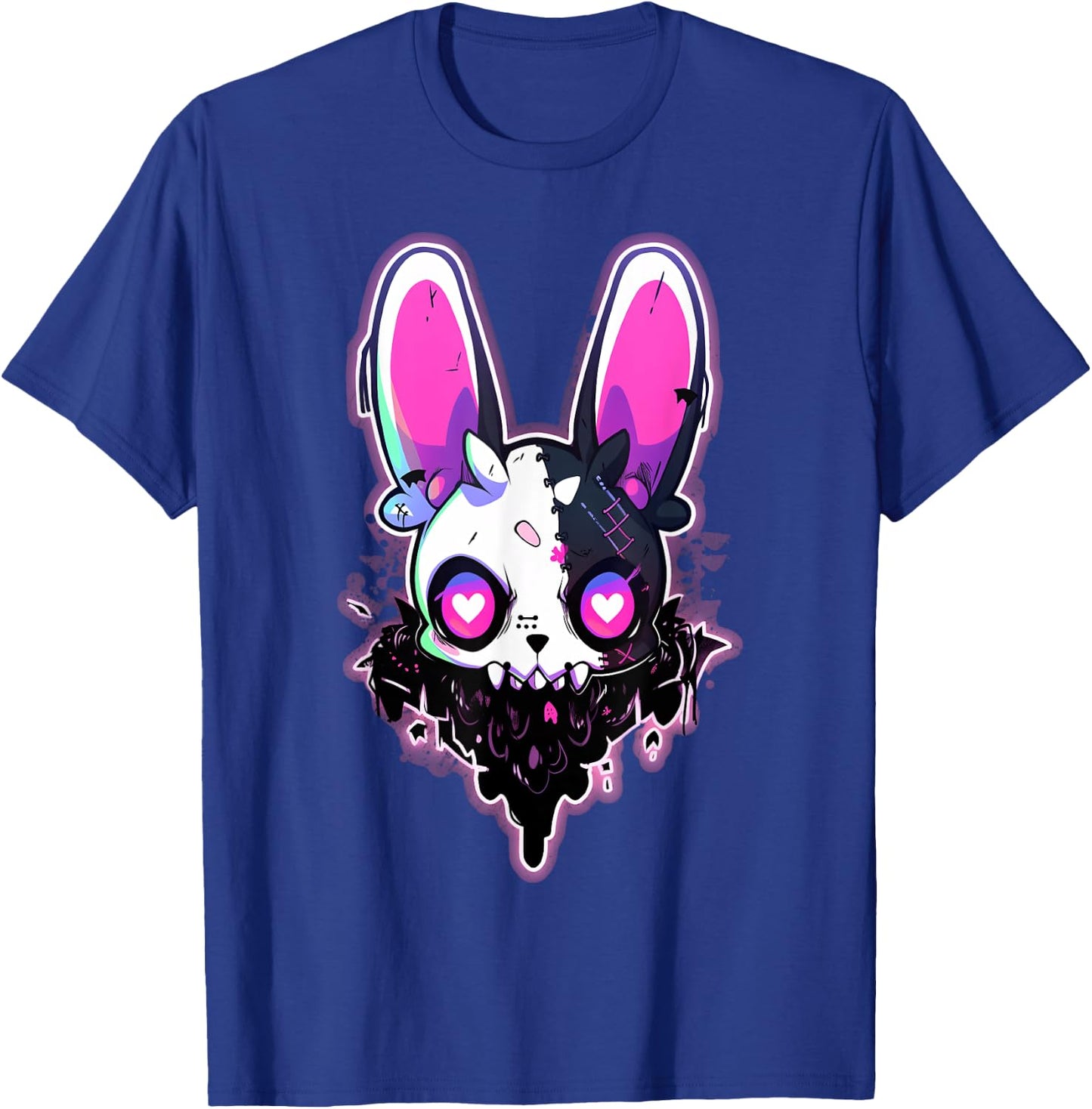 Kawaii Rabbit Cute Goth Bunny E-Girl Gothic Outfit Grunge T-Shirt - T-Shirt | Royal