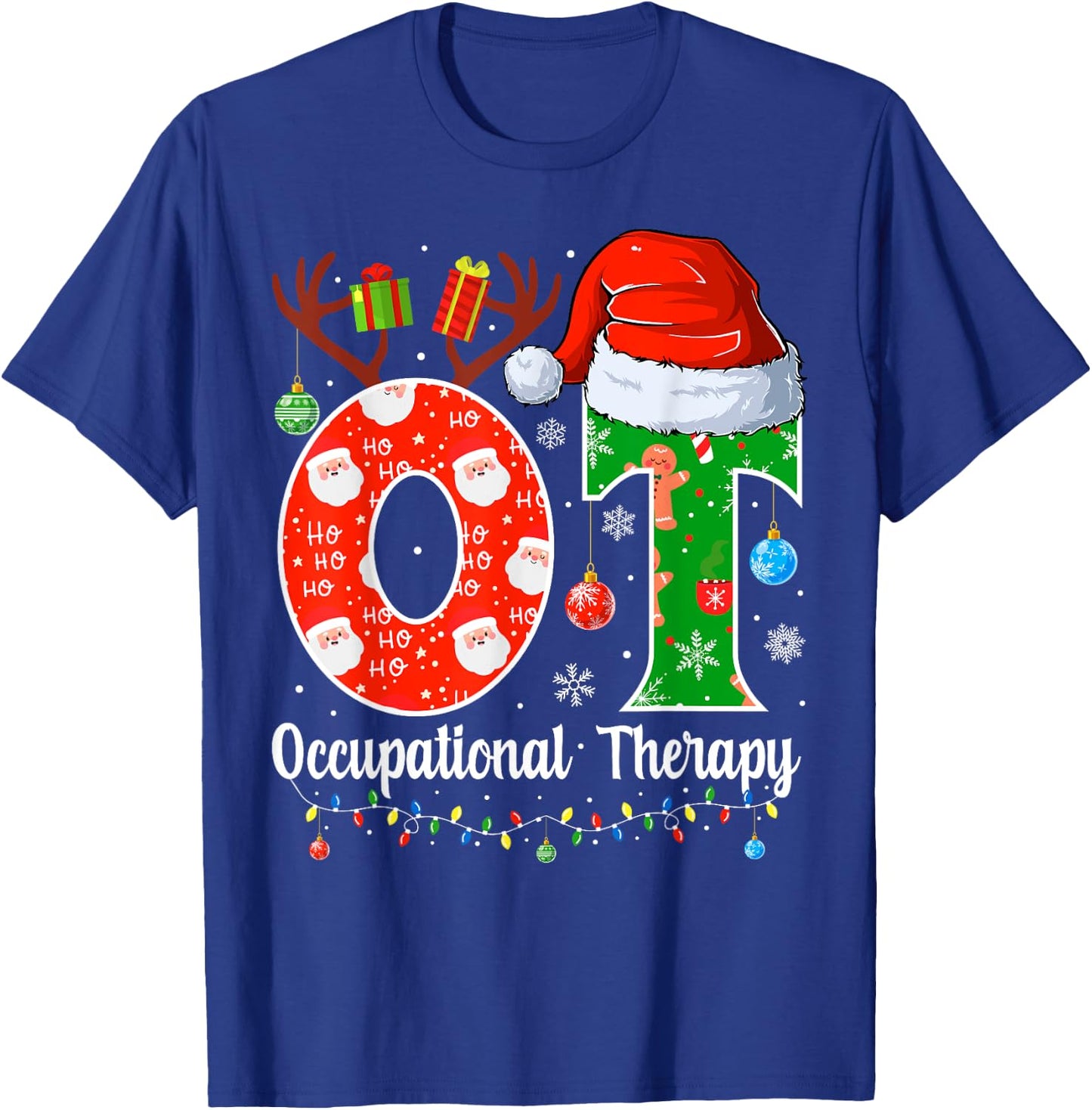 OT Christmas Occupational Therapy Christmas OT T-Shirt - T-Shirt | Royal