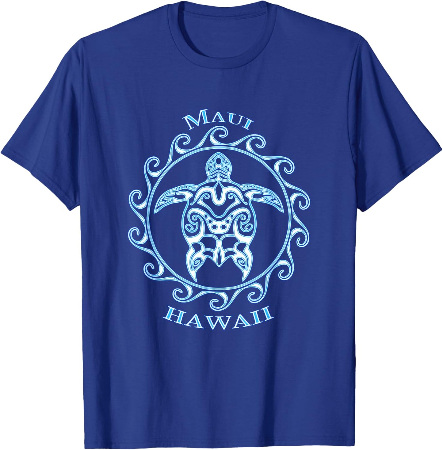 Maui Hawaii Honu Tribal Sea Turtle Summer Beach T-Shirt - T-Shirt | Royal