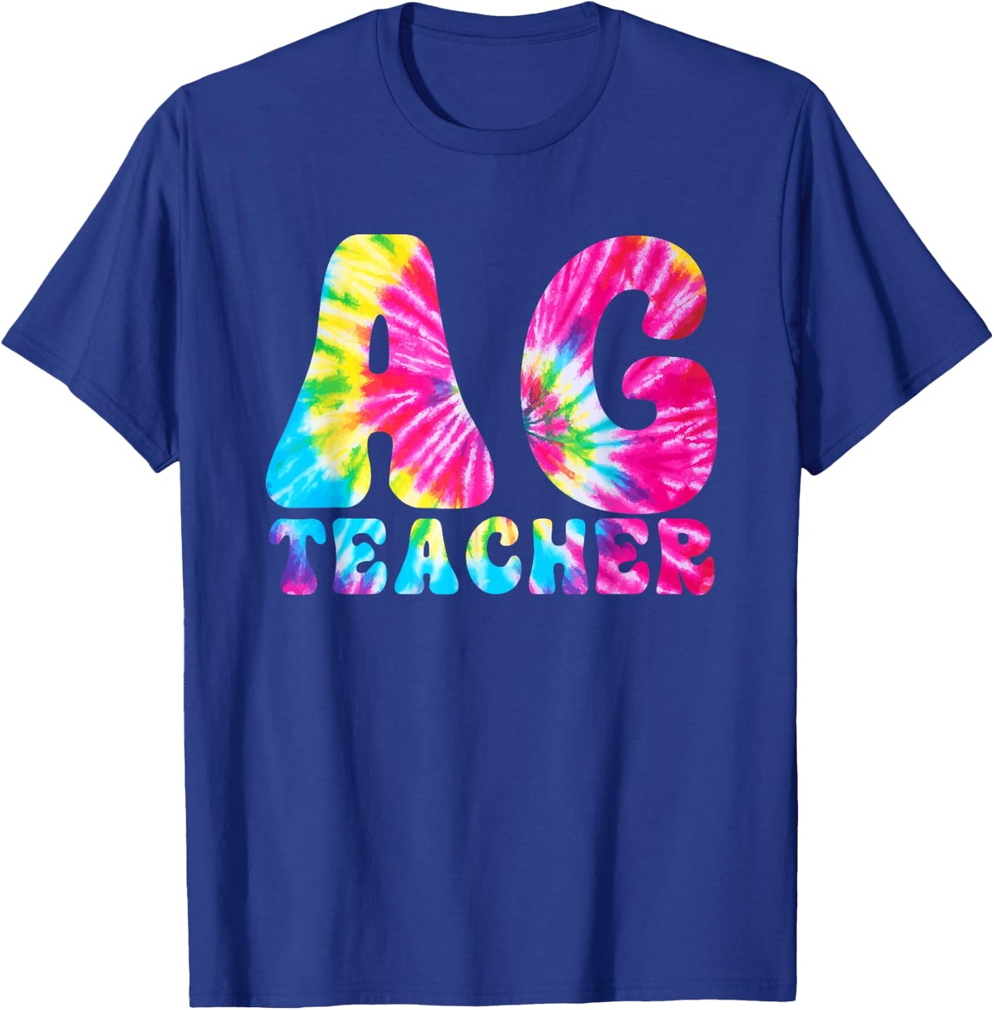 AG Teacher Tie Dye Agriculture Teacher Women Girls Kids T-Shirt - T-Shirt | Royal