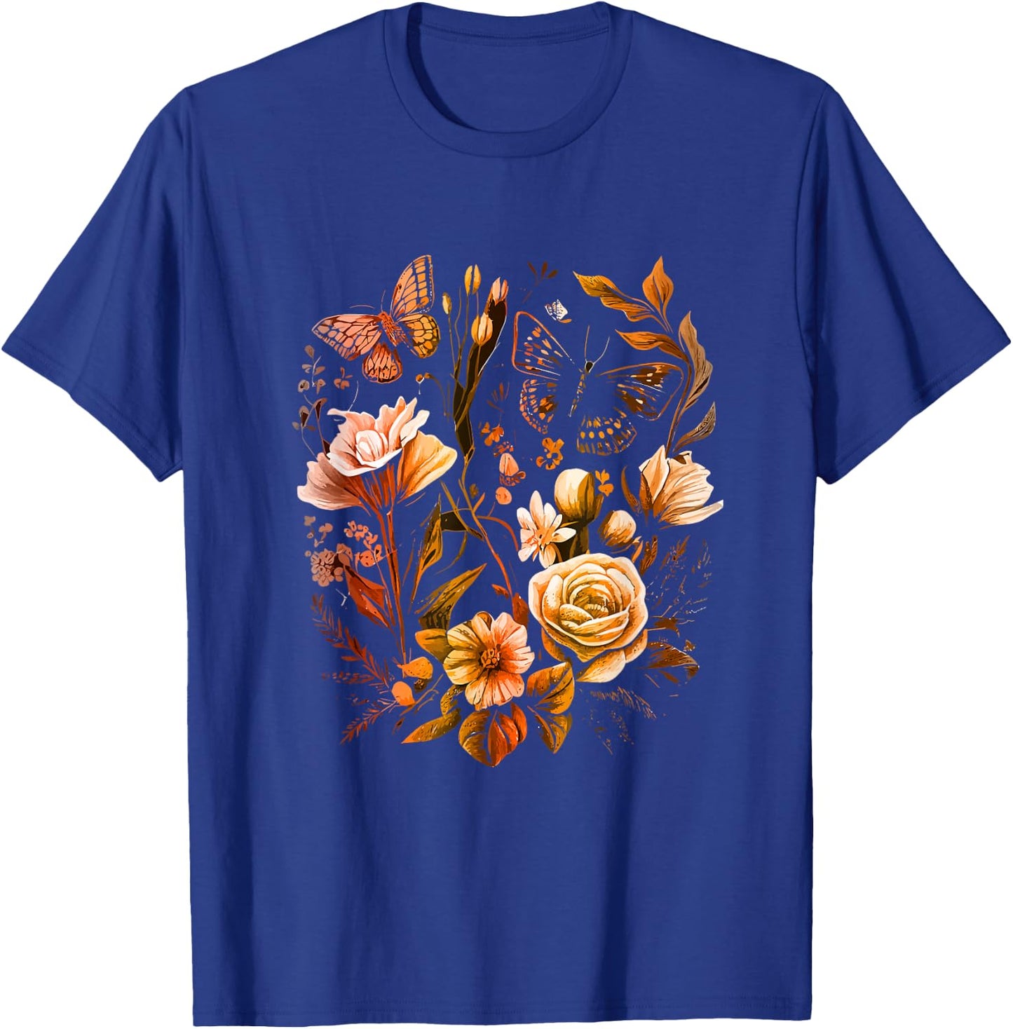 Insect Flower Floral Monarch Butterfly Monarch Butterflies T-Shirt - T-Shirt | Royal