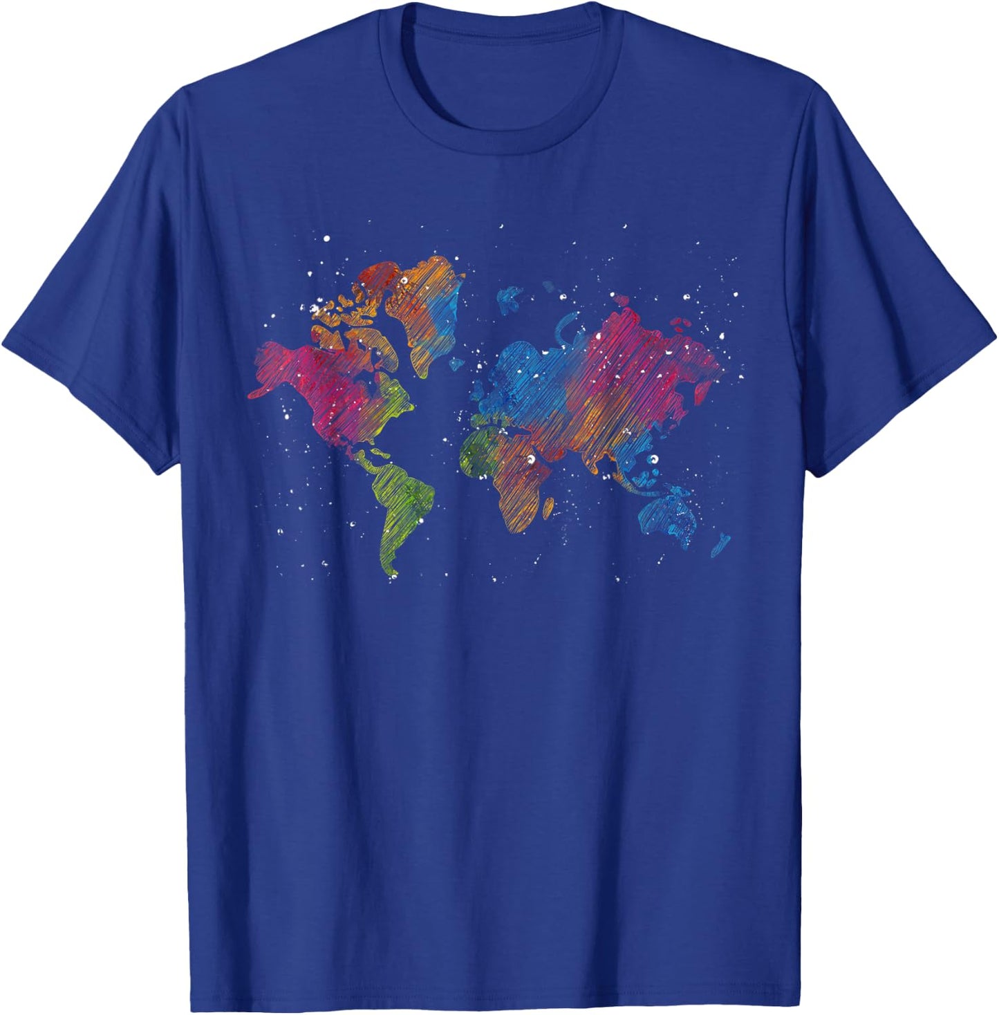 Travelling Country Travelling Colorful World Map T-Shirt - T-Shirt | Royal