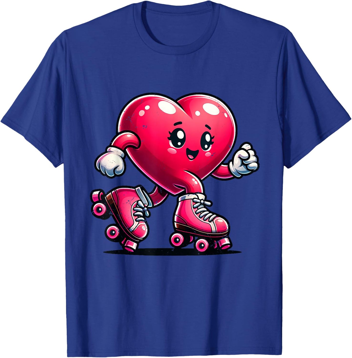 Roller Skate Valentines Day Heart Lover Girls Women Skating T-Shirt - T-Shirt | Royal