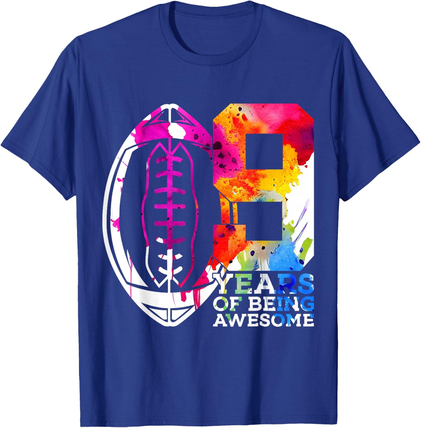 9 Years of Being Awesome Football 9th Birthday T-Shirt - T-Shirt | Royal