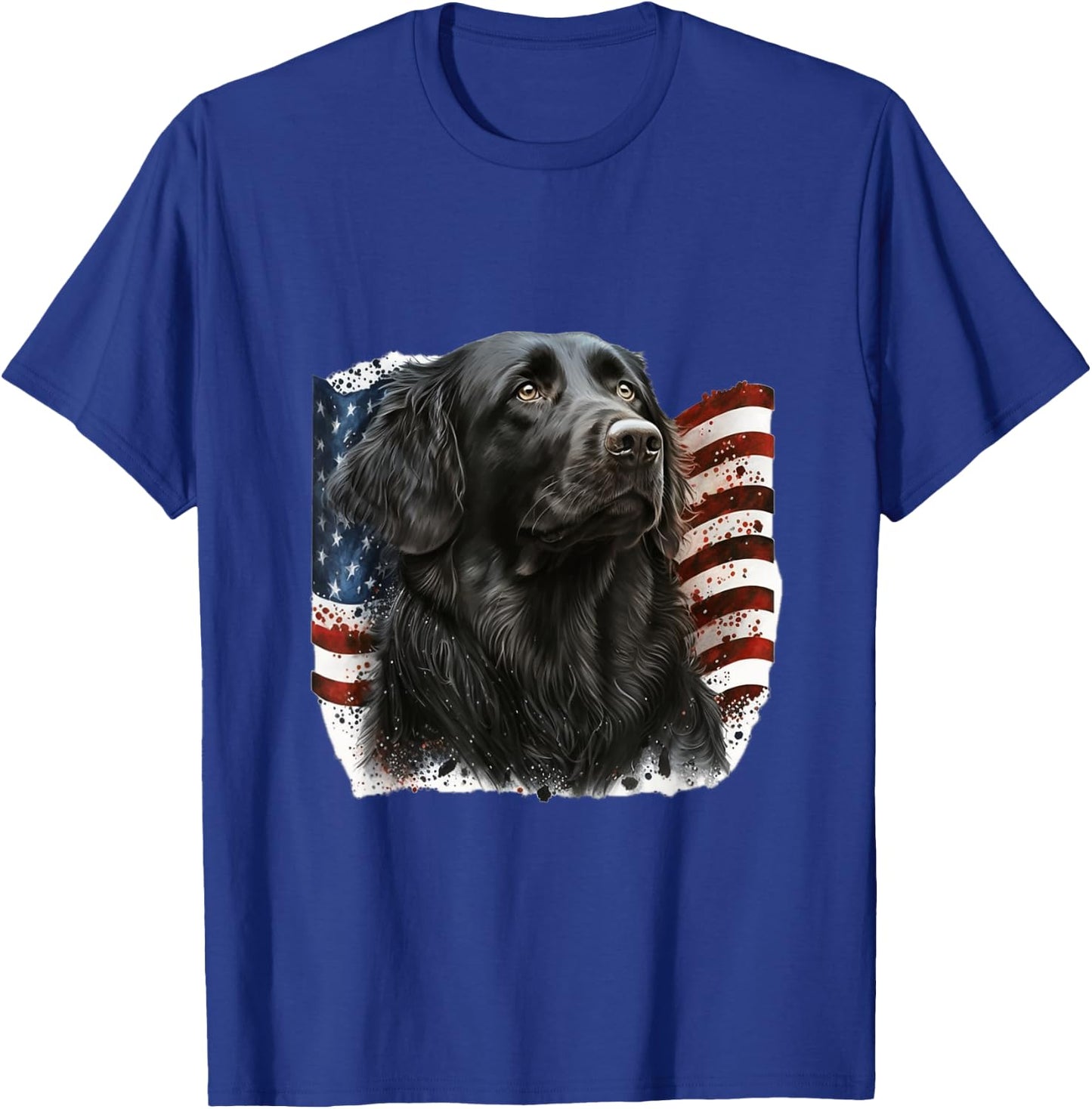 Flat Coated Retriever 4th of July - Flat Coated Retriever T-Shirt - T-Shirt | Royal